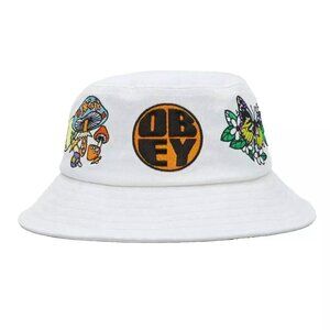 Obey Canvas Bucket Hat "Magic" White NWT